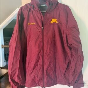 Columbia Burgundy Jacket with Tan Lining